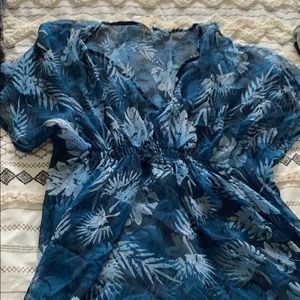 Hawaiian print beach coverup